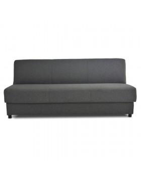 Καναπές κρεβάτι χωρίς μπράτσα κλικ-κλακ γκρι με σούστα και αποθηκευτικό χώρο 