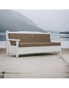 Σουηδικός καναπές-κρεβάτι με αποθηκευτικό χώρο Λευκή απόχρωση