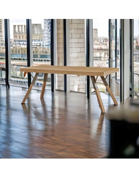 Τραπέζι τραπεζαρίας Combo Δρυς καπλαμά ελληνικής κατασκευής 180x90cm