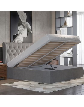 Κρεβάτι υφασμάτινο Berlin με καπιτονέ κεφαλάρι ελληνικής κατασκευής 160x200