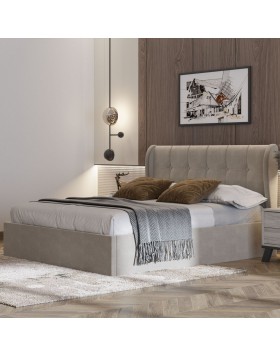 Κρεβάτι υφασμάτινο Lord με καπιτονέ κεφαλάρι ελληνικής κατασκευής 160x200