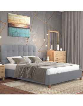 Υφασμάτινο κρεβάτι Duke μαζί με τάβλες και στρώμα
