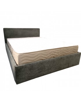 Stock Κρεβάτι υφασμάτινο σε γκρι απόχρωση με αποθηκευτικό χώρο 140x190