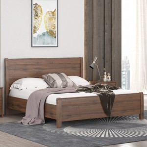 Κρεβάτι ξύλινο από mdf και μασίφ οξιά ελληνικής κατασκευής μαζί με στρώμα και τάβλες