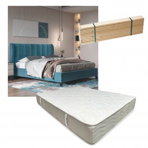 Κρεβάτι υφασμάτινο Lucy με στρώμα 24εκ και τάβλες 160x200