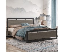 Κρεβάτι Kavin ξύλινο με σιδερένιές λεπτομέρειες 160x200